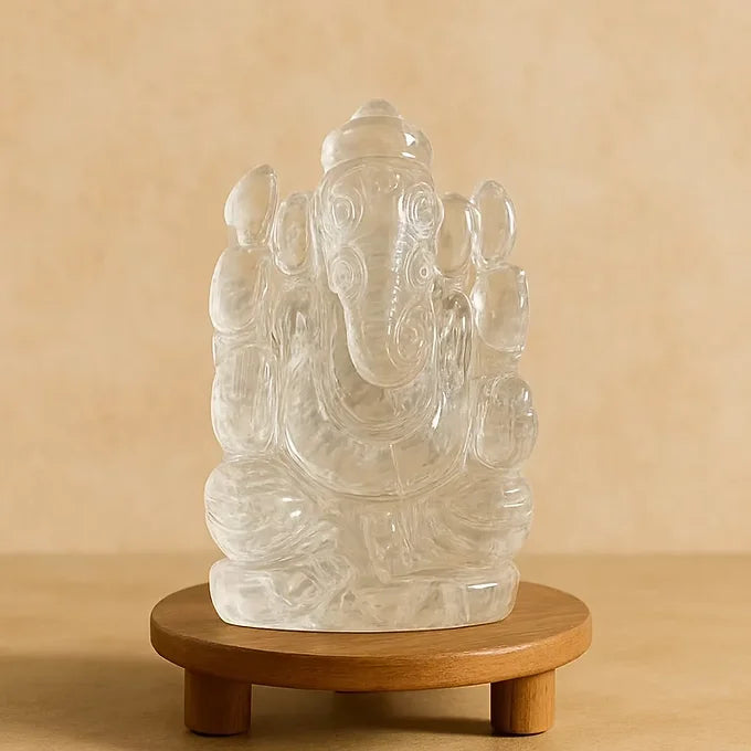 Master Manifestor Clear Quartz Ganesha