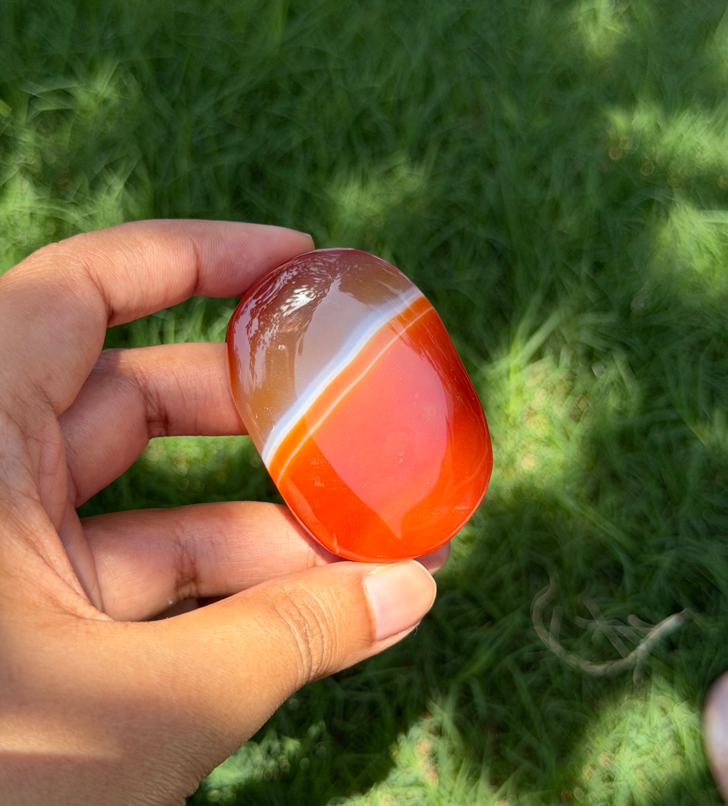 Confidence and Vitality Carnelian
Palm stone