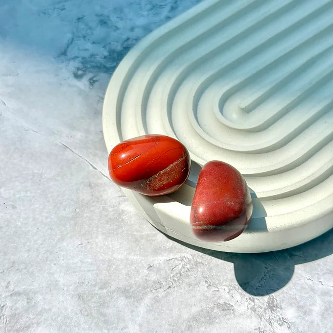 Physical/Emotional Strength + Grounding Red Jasper Tumble set