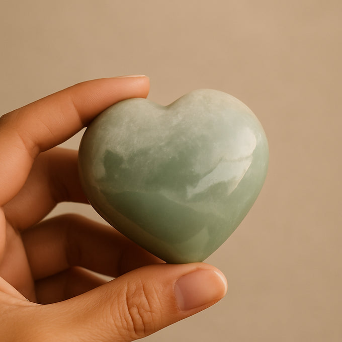 Good luck and opportunity Green Aventurine Heart