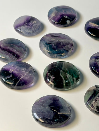Multi Fluorite Clarity, Focus & Protection Flat Stone