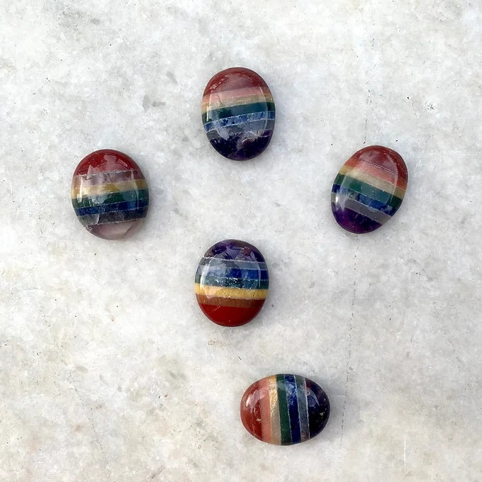 Seven Chakra Palm stone