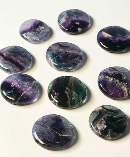 Multi Fluorite Clarity, Focus & Protection Flat Stone