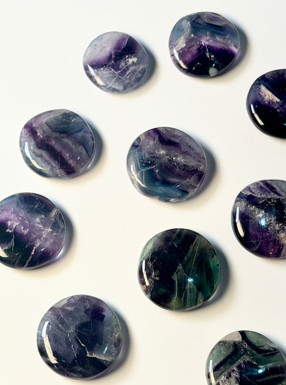Multi Fluorite Clarity, Focus & Protection Flat Stone