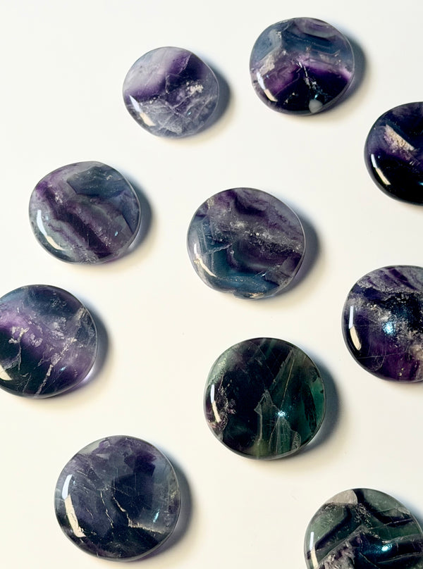Multi Fluorite Clarity, Focus & Protection Flat Stone