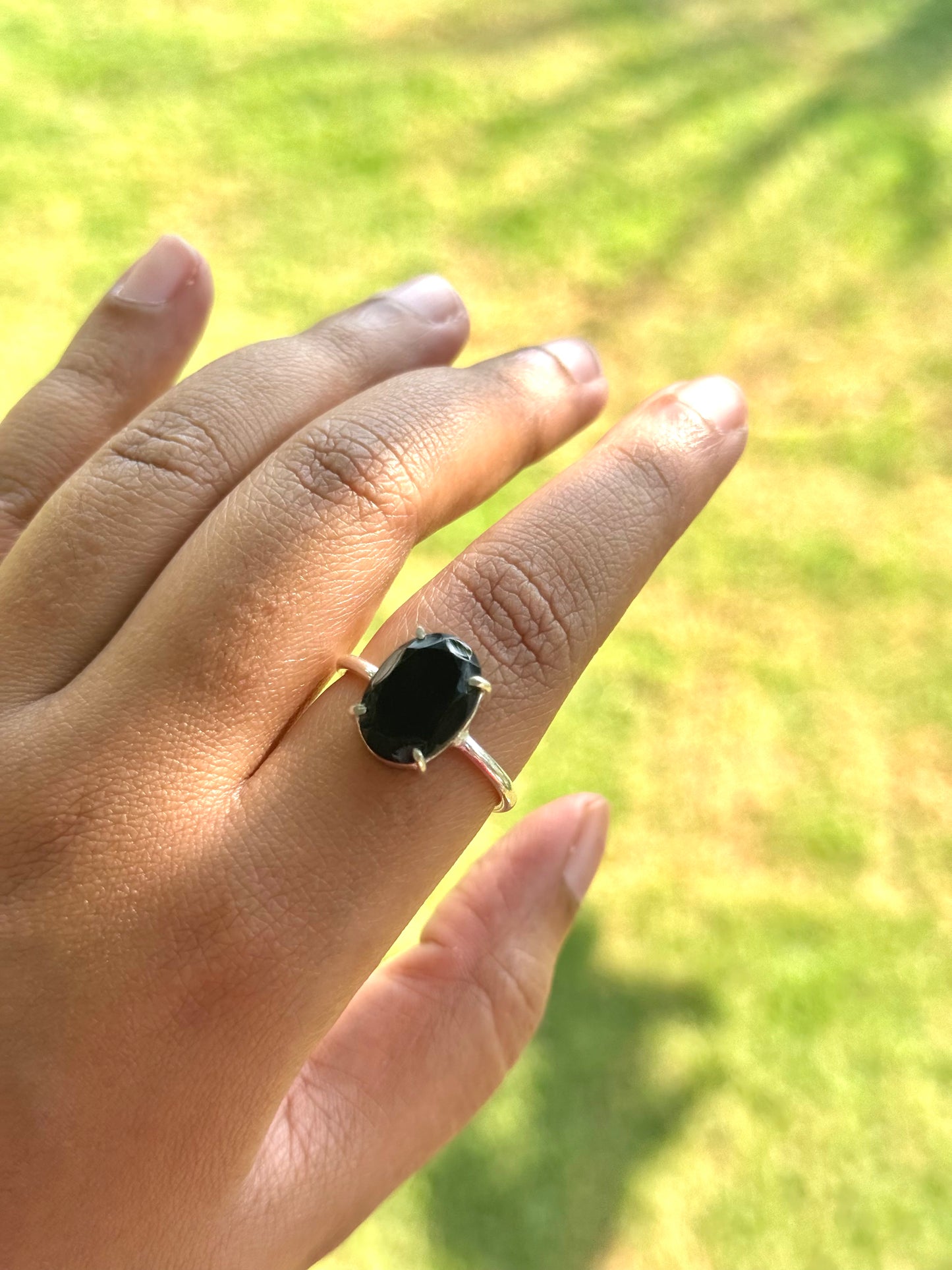 Black Tourmaline ring adjustable