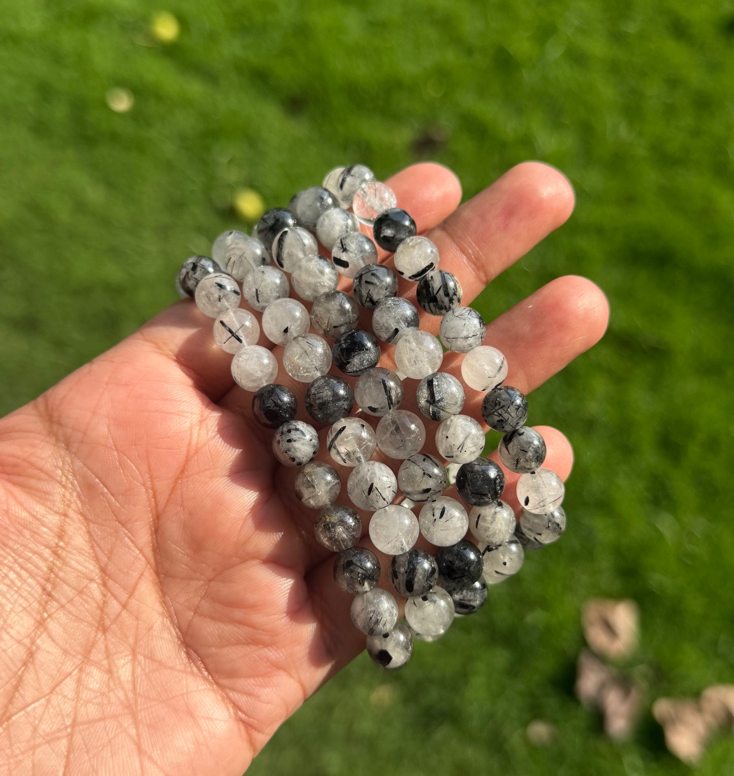 Manifestation + protection Tourmalated Quartz bracelet 8mm