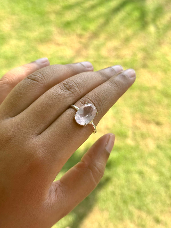 Self love and Beauty Rose Quartz
ring adjustable