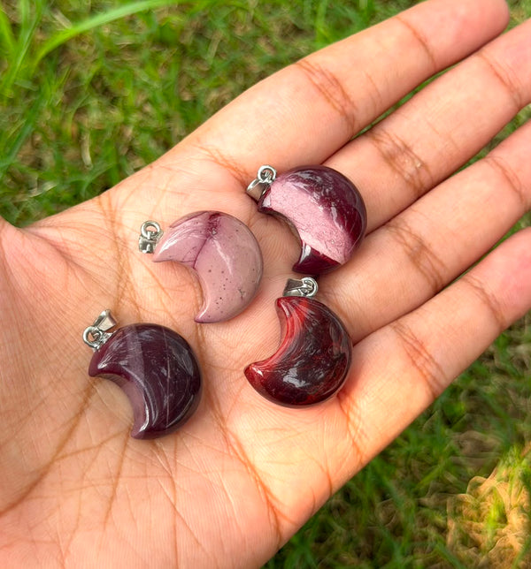 Australian jasper / Mookaite moon pendant
